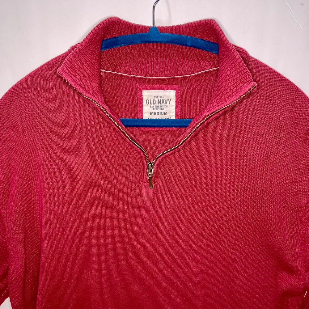 100% Cotton Old Navy  1/4 Zip Mock Turtle Neck